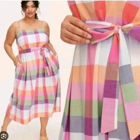 Kate Spade X Target Dresses & Skirts - NWT Kate Spade New York x Target Pink Plaid Bow Tie-Waist Midi Dress